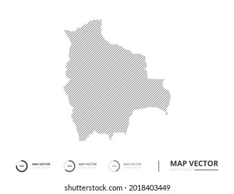 Bolivia mapea el gris de línea abstracta sobre el vector de fondo blanco para la presentación. Concepto creativo para infografía.