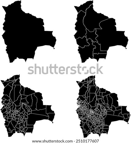 BOLIVIA MAP with its administrative divisions and regions
