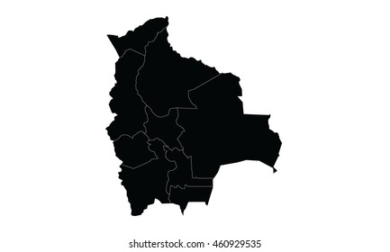 Bolivia map black color