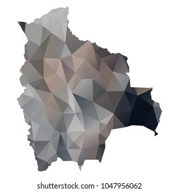  bolivia map - Black, grey, geometric rumpled low poly style gradient graphic background, polygonal design for your. Vector illustration eps 10. 