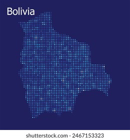 bolivia map with blue bg	