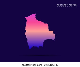 Mapa boliviano del vector de gradiente colorido Ilustración.