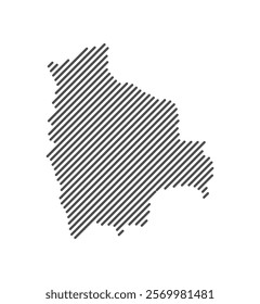 Bolivia - Map of the country formed by lines. Vector Illustration.