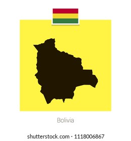 Bolivia map design with flag and yellow background vector