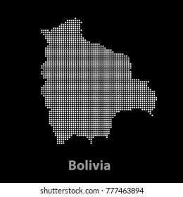 Bolivia map dots. White. On a black background.
vector illustration.