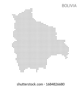 Bolivia map dotted on white background vector isolated. Illustration for technology design or infographics. Isolated on white background. Travel vector illustration