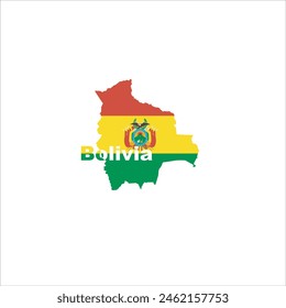 Bolivia map and flag color design on gray background