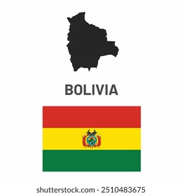 Bolivia map and flag illustration