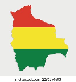 mapa de bolivia con bandera en fondo gris