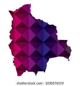 Bolivia map in geometric polygonal style. Abstract Polygon Map. Low Poly Color Rainbow Bolivia map of isolated.Vector Illustration EPS10.