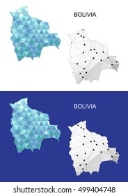 Bolivia map in geometric polygonal style. Abstract gems triangle.