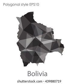 Bolivia map in geometric polygonal style.Abstract gems triangle,modern design background.Illustration vector EPS10.