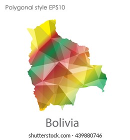 Bolivia map in geometric polygonal style.Abstract gems triangle,modern design background.Illustration vector EPS10.