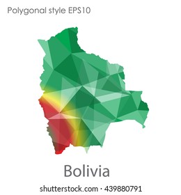 Bolivia map in geometric polygonal style.Abstract gems triangle,modern design background.Illustration vector EPS10.