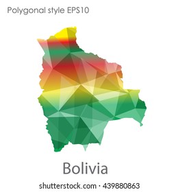 Bolivia map in geometric polygonal style.Abstract gems triangle,modern design background.Illustration vector EPS10.