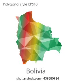 Bolivia map in geometric polygonal style.Abstract gems triangle,modern design background.Illustration vector EPS10.