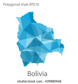 Bolivia map in geometric polygonal style.Abstract gems triangle,modern design background.Illustration vector EPS10.
