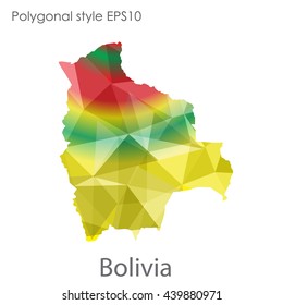 Bolivia map in geometric polygonal style.Abstract gems triangle,modern design background.Illustration vector EPS10.