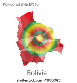 Bolivia map in geometric polygonal style.Abstract gems triangle,modern design background.Illustration vector EPS10.