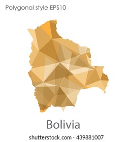 Bolivia map in geometric polygonal style.Abstract gems triangle,modern design background.Illustration vector EPS10.