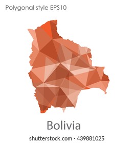 Bolivia map in geometric polygonal style.Abstract gems triangle,modern design background.Illustration vector EPS10.