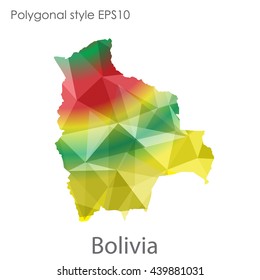 Bolivia map in geometric polygonal style.Abstract gems triangle,modern design background.Illustration vector EPS10.