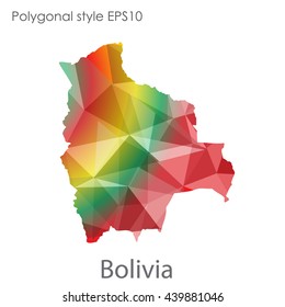 Bolivia map in geometric polygonal style.Abstract gems triangle,modern design background.Illustration vector EPS10.