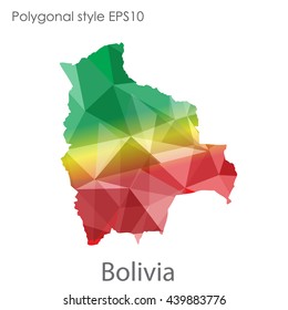 Bolivia map in geometric polygonal style.Abstract gems triangle,modern design background.Illustration vector EPS10.
