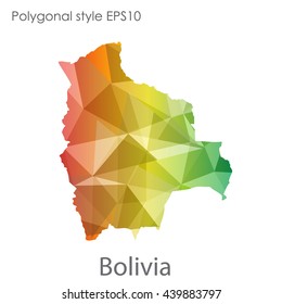 Bolivia map in geometric polygonal style.Abstract gems triangle,modern design background.Illustration vector EPS10.