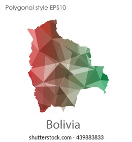 Bolivia map in geometric polygonal style.Abstract gems triangle,modern design background.Illustration vector EPS10.