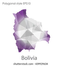 Bolivia map in geometric polygonal style.Abstract gems triangle,modern design background.Illustration vector EPS10.