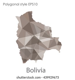 Bolivia map in geometric polygonal style.Abstract gems triangle,modern design background.Illustration vector EPS10.