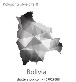 Bolivia map in geometric polygonal style.Abstract gems triangle,modern design background.Illustration vector EPS10.