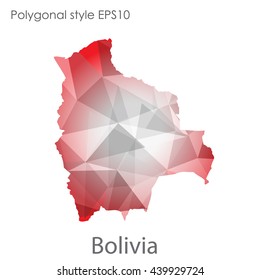 Bolivia map in geometric polygonal style.Abstract gems triangle,modern design background.Illustration vector EPS10.