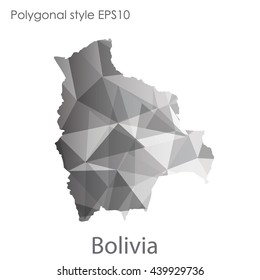 Bolivia map in geometric polygonal style.Abstract gems triangle,modern design background.Illustration vector EPS10.