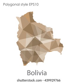 Bolivia map in geometric polygonal style.Abstract gems triangle,modern design background.Illustration vector EPS10.