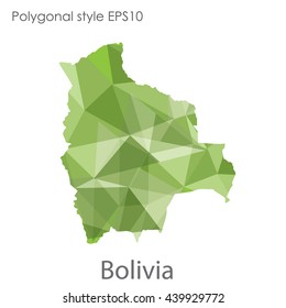 Bolivia map in geometric polygonal style.Abstract gems triangle,modern design background.Illustration vector EPS10.