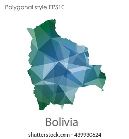 Bolivia map in geometric polygonal style.Abstract gems triangle,modern design background.Illustration vector EPS10.