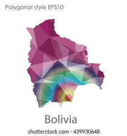 Bolivia map in geometric polygonal style.Abstract gems triangle,modern design background.Illustration vector EPS10.