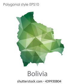 Bolivia map in geometric polygonal style.Abstract gems triangle,modern design background.Illustration vector EPS10.
