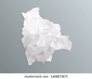 Bolivia map gray in polygonal style on dark background. isolated vector illustration eps 10.