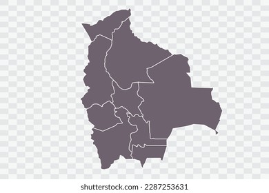 Bolivia Map Grey Color on White Background quality files Png