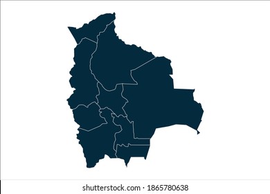bolivia map High Detailed on white background.