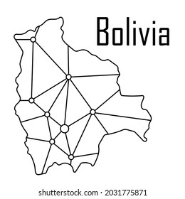 Bolivia map icon, vector illustration in black isolated on white background.