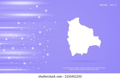 Bolivia map isolated on purple background. Vector Illustration.