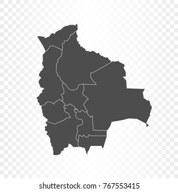 Bolivia map isolated on transparent background