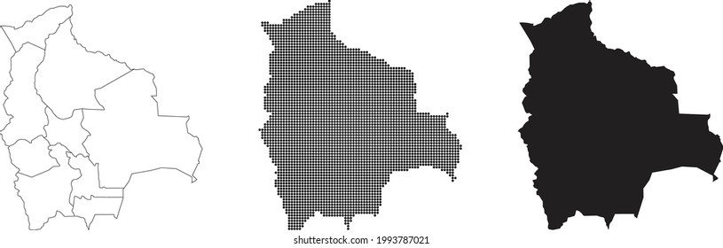 Bolivia map isolated on a white background.