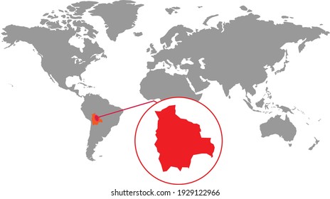 
Bolivienkarte. Einzige Weltkarte. Einzeln auf weißem Hintergrund. Vektorgrafik.