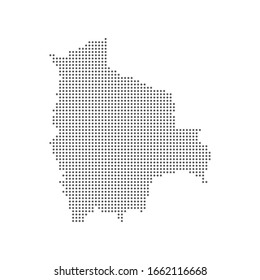 Bolivia map made with dotted pixel particles