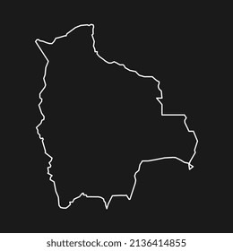 Bolivia map on black background